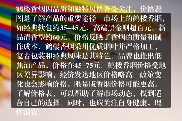 重磅发布！鹤楼香烟价格表图大全及独家货源分析